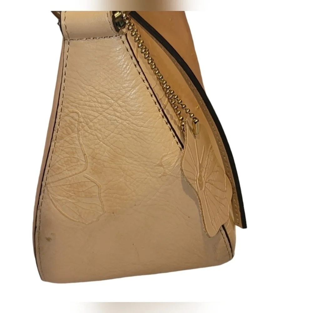 Valerie Stevens Genuine leather Hobo Bag with Embossed studded Butterflies